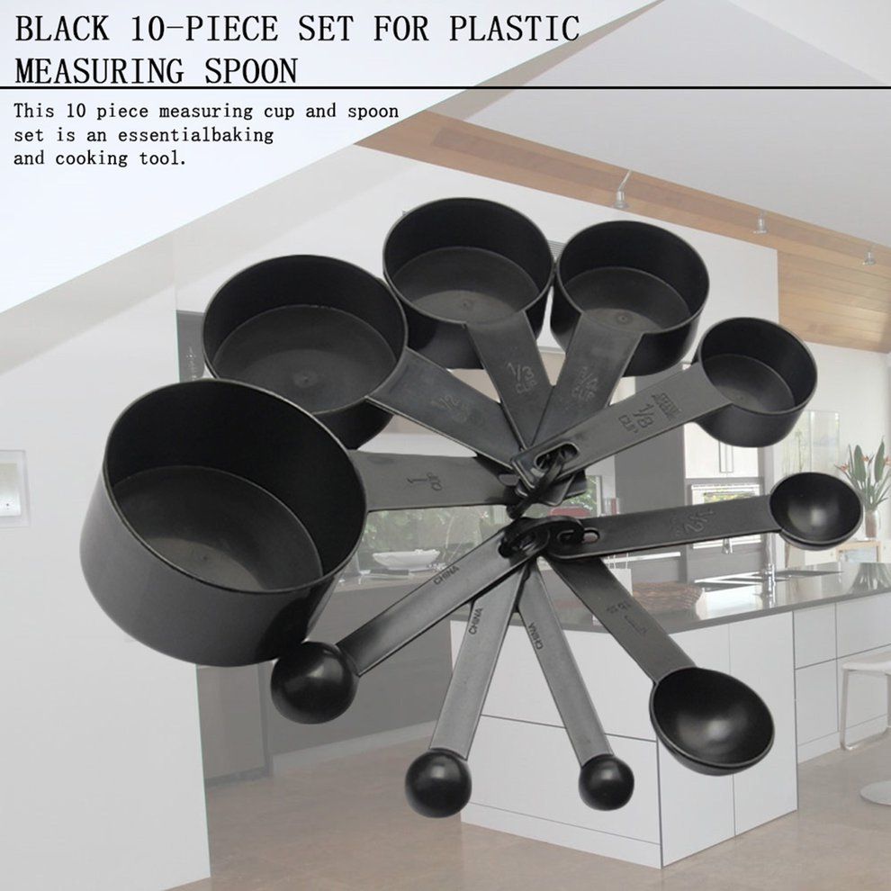 10pcs/set Plastic Measuring Cups Measuring Scoop Kitchen Measurement Tool