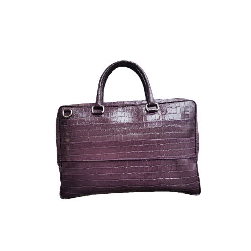 Midi Laptop Bag Croc Print - Purple