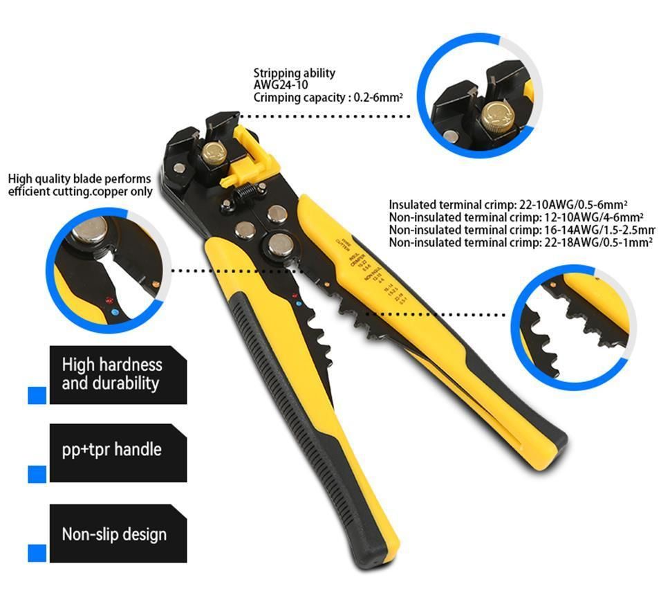 Crimper Cable Adjustable Automatic Wire Stripper Multifunctional Pliers