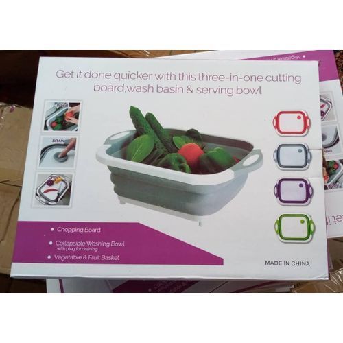 Multi-Function Chopping Board Washing Bowl Fruit Basket