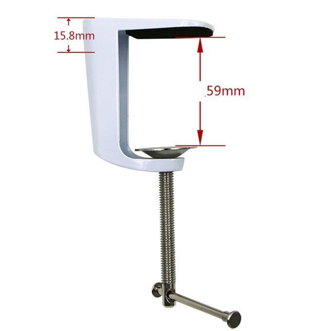 2 Pack Stainless Steel Adjustable Arm Clamp Table Lamp Clip Desk Clamp