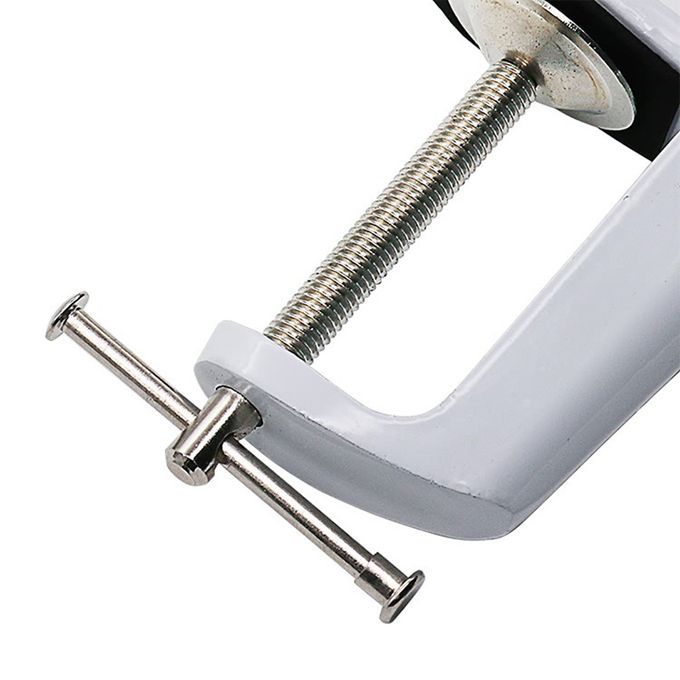 2 Pack Stainless Steel Adjustable Arm Clamp Table Lamp Clip Desk Clamp