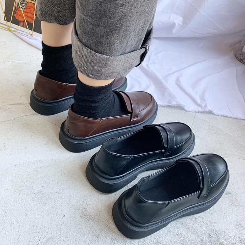 Zapatos de tacon bajo para mujer, mocasines con lazo de cuero lliso, sin cordones, puntiagudos, tacones gruesos, Oxfords, Primavera