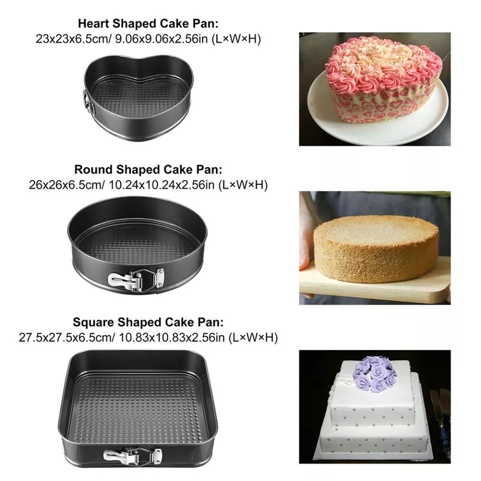 3pcs Nonstick  Springform Round Cake Panset Leakproof Baking