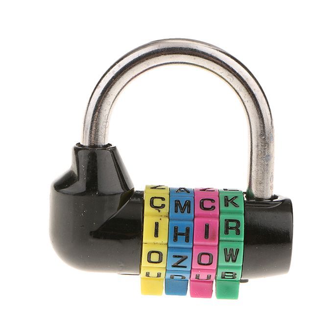 4 Letter Combination Lock Password  Padlock For Toolbox Black