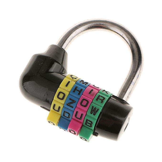 4 Letter Combination Lock Password  Padlock For Toolbox Black