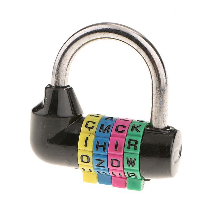 4 Letter Combination Lock Password  Padlock For Toolbox Black