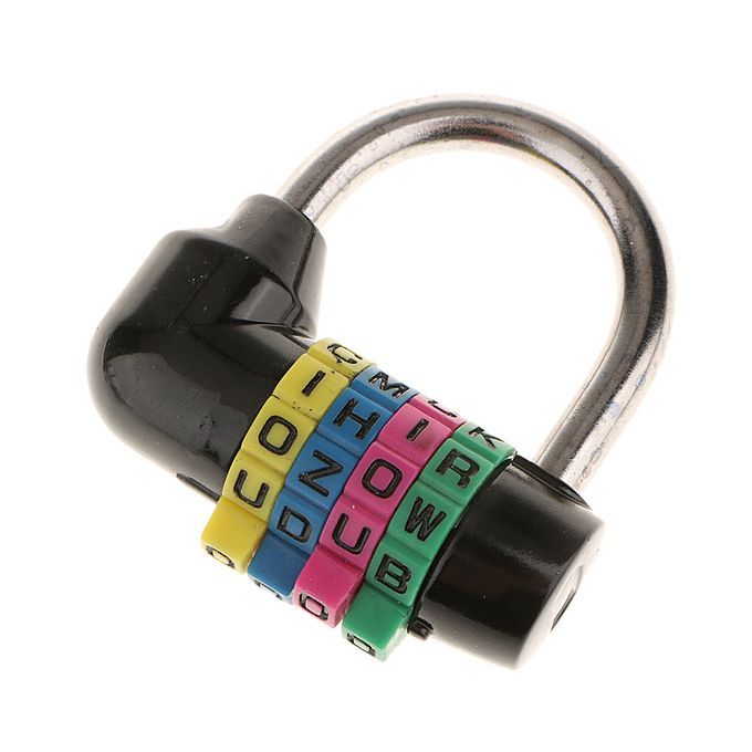 4 Letter Combination Lock Password  Padlock For Toolbox Black