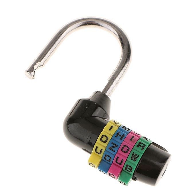 4 Letter Combination Lock Password  Padlock For Toolbox Black