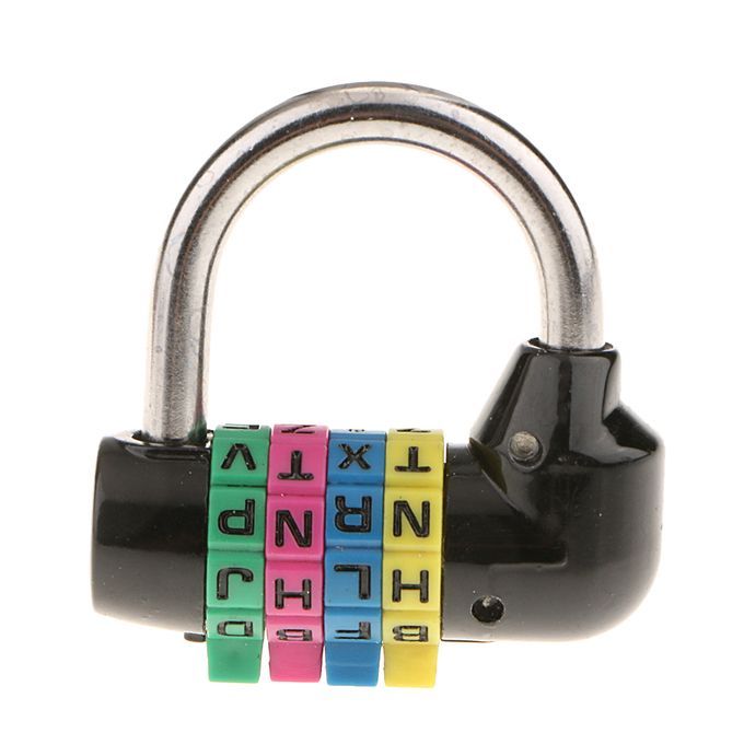 4 Letter Combination Lock Password  Padlock For Toolbox Black