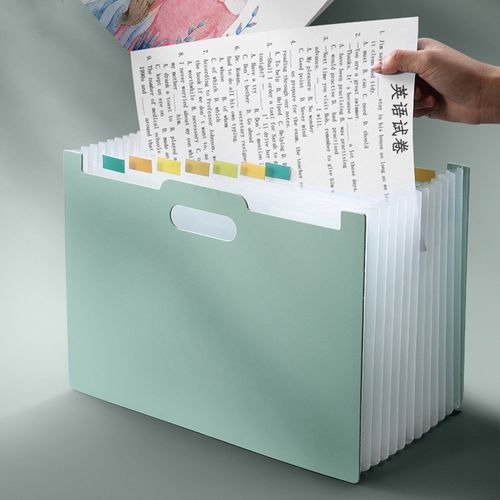 Large Capacity A4 Organizer Expanding File Folder Standing Accordions Bag Folder For Documents School Office Supplies Stationery Blue