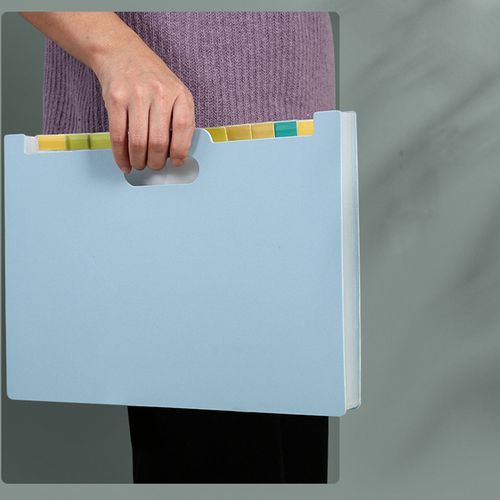 Large Capacity A4 Organizer Expanding File Folder Standing Accordions Bag Folder For Documents School Office Supplies Stationery Blue