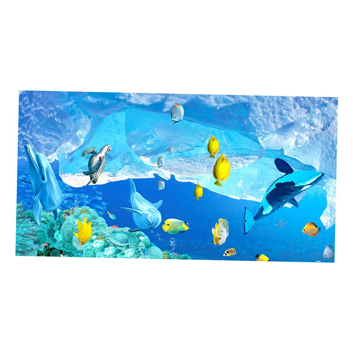 Fish Tank Background PVC Ocean Aquarium Landscape Sticker Wallpaper