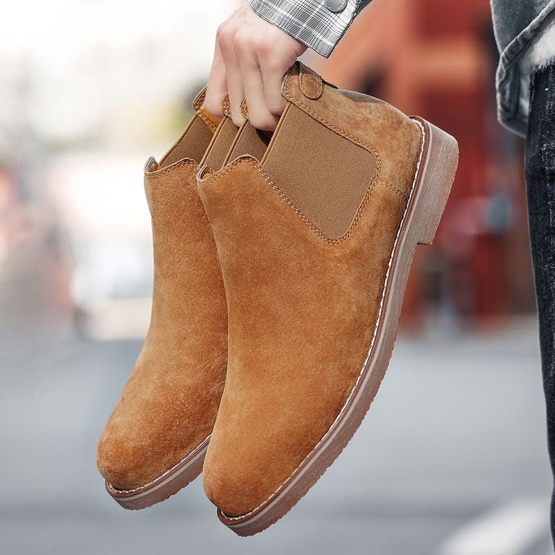 Luxury Chelsea Boots Men Shoes EUR Size 38-46 Italian Handmade Superior Quality Full Grain Leather Boots Noble Elegant Chelsea Boots Male Oxford Shoes High Top Slip-on Ankle Boots Brown