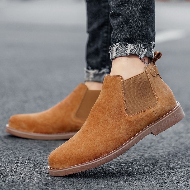 Luxury Chelsea Boots Men Shoes EUR Size 38-46 Italian Handmade Superior Quality Full Grain Leather Boots Noble Elegant Chelsea Boots Male Oxford Shoes High Top Slip-on Ankle Boots Brown