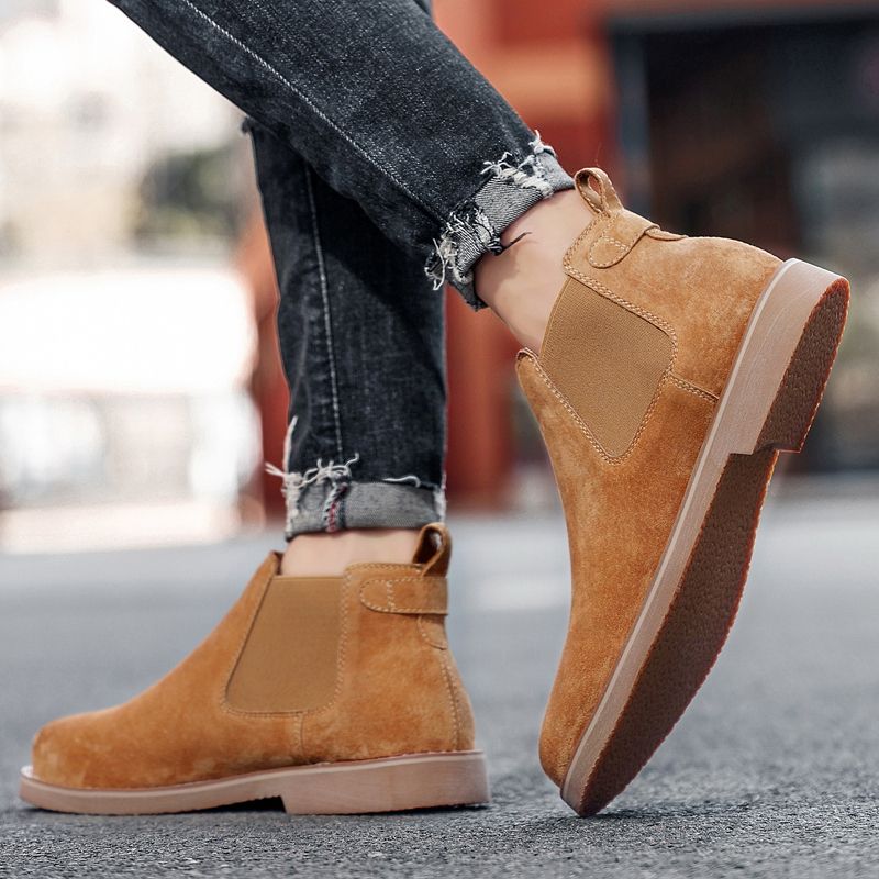 Luxury Chelsea Boots Men Shoes EUR Size 38-46 Italian Handmade Superior Quality Full Grain Leather Boots Noble Elegant Chelsea Boots Male Oxford Shoes High Top Slip-on Ankle Boots Brown