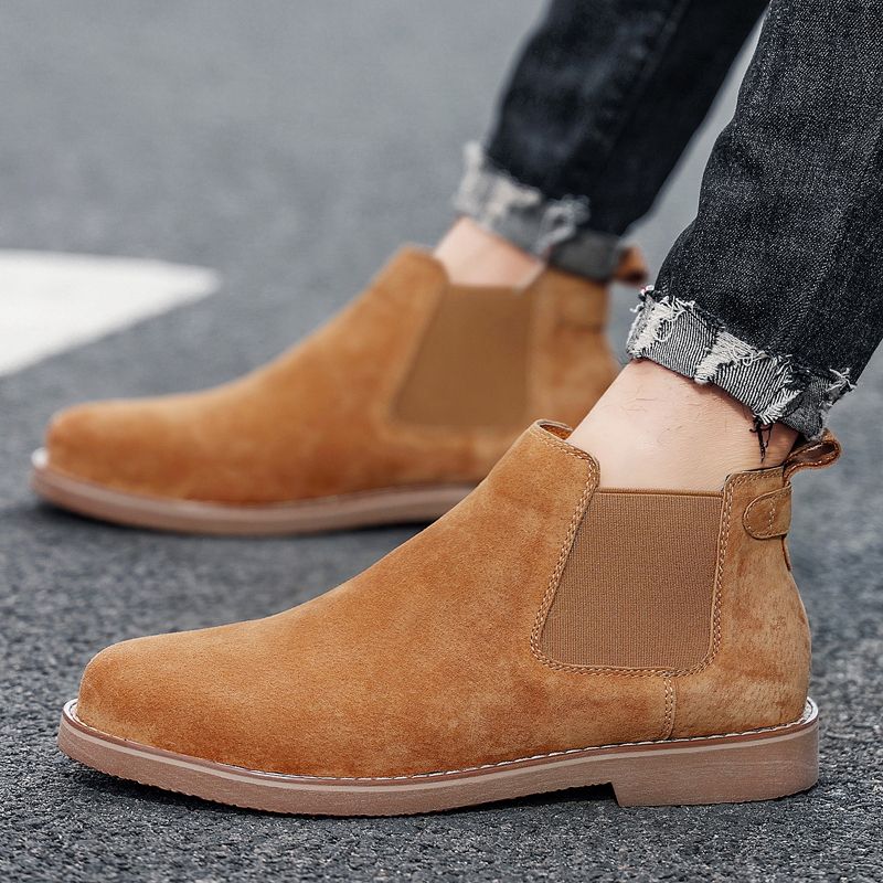 Luxury Chelsea Boots Men Shoes EUR Size 38-46 Italian Handmade Superior Quality Full Grain Leather Boots Noble Elegant Chelsea Boots Male Oxford Shoes High Top Slip-on Ankle Boots Brown