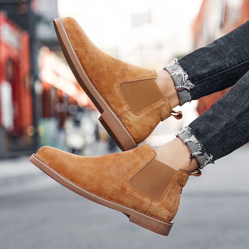 Luxury Chelsea Boots Men Shoes EUR Size 38-46 Italian Handmade Superior Quality Full Grain Leather Boots Noble Elegant Chelsea Boots Male Oxford Shoes High Top Slip-on Ankle Boots Brown