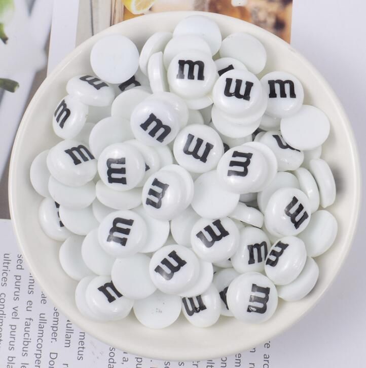 Chocolate Bean DIY Scrapbook Embellishment Deco Parts White