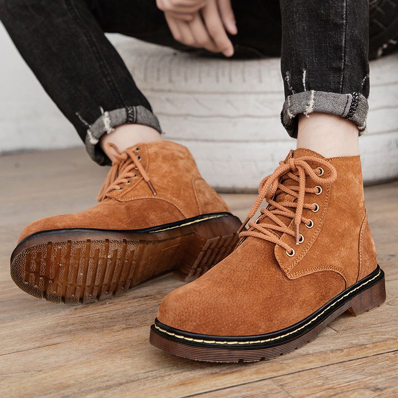 Big Size Mens Ankle Top Boots Chukka Boots-Brown