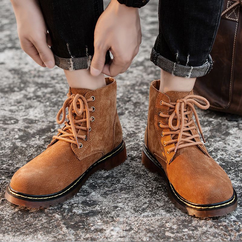 Big Size Mens Ankle Top Boots Chukka Boots-Brown