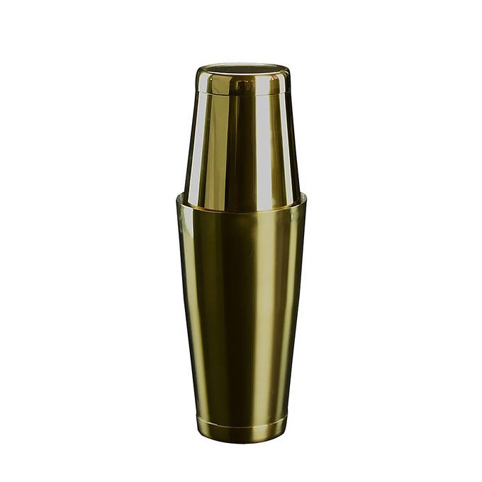 2pcs Stainless Steel Cocktail Shaker Bar Handshaker Gold
