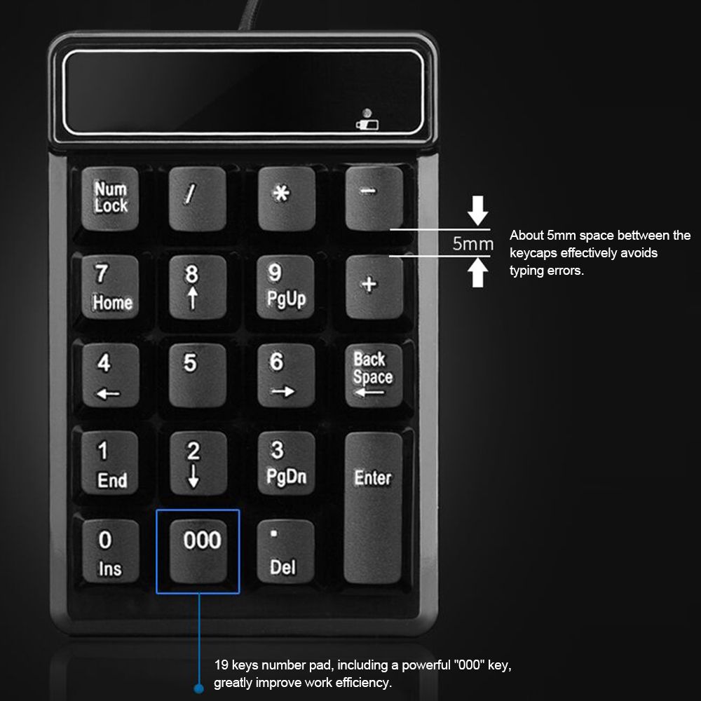 USB Wired Numeric Keypad Mechanical Feel Number Pad