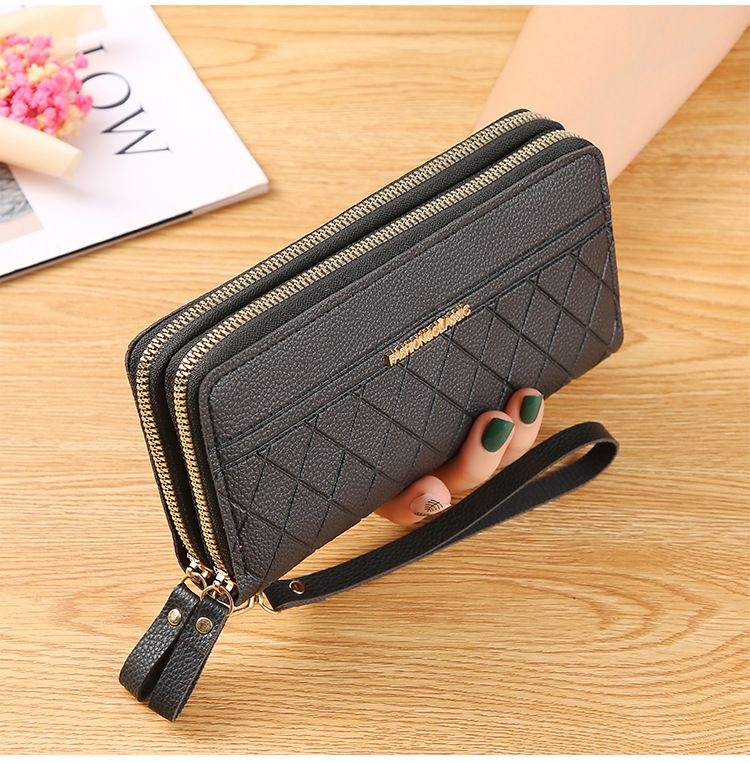Women's Double Zipper Wallet Purse - Spacious Phone Handbag