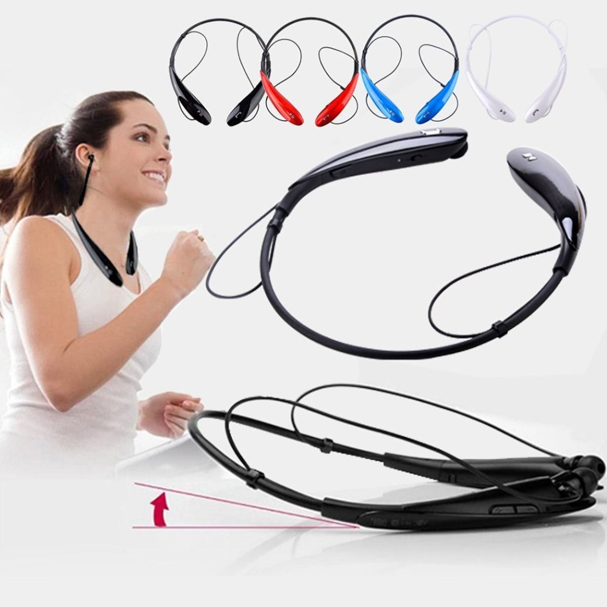 Flexibility Wireless Bluetooth Neckband Stereo Headset (Red) BDZ