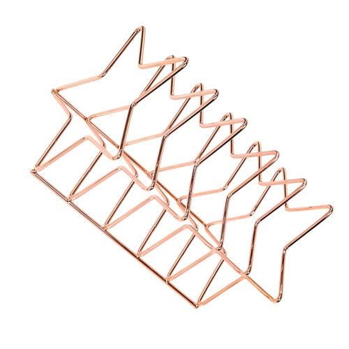 1pc Star Design Desktop Bookshelf Iron Art Book Rack Creative Bookstand Simple Bookend For Newspaper Magazine Book