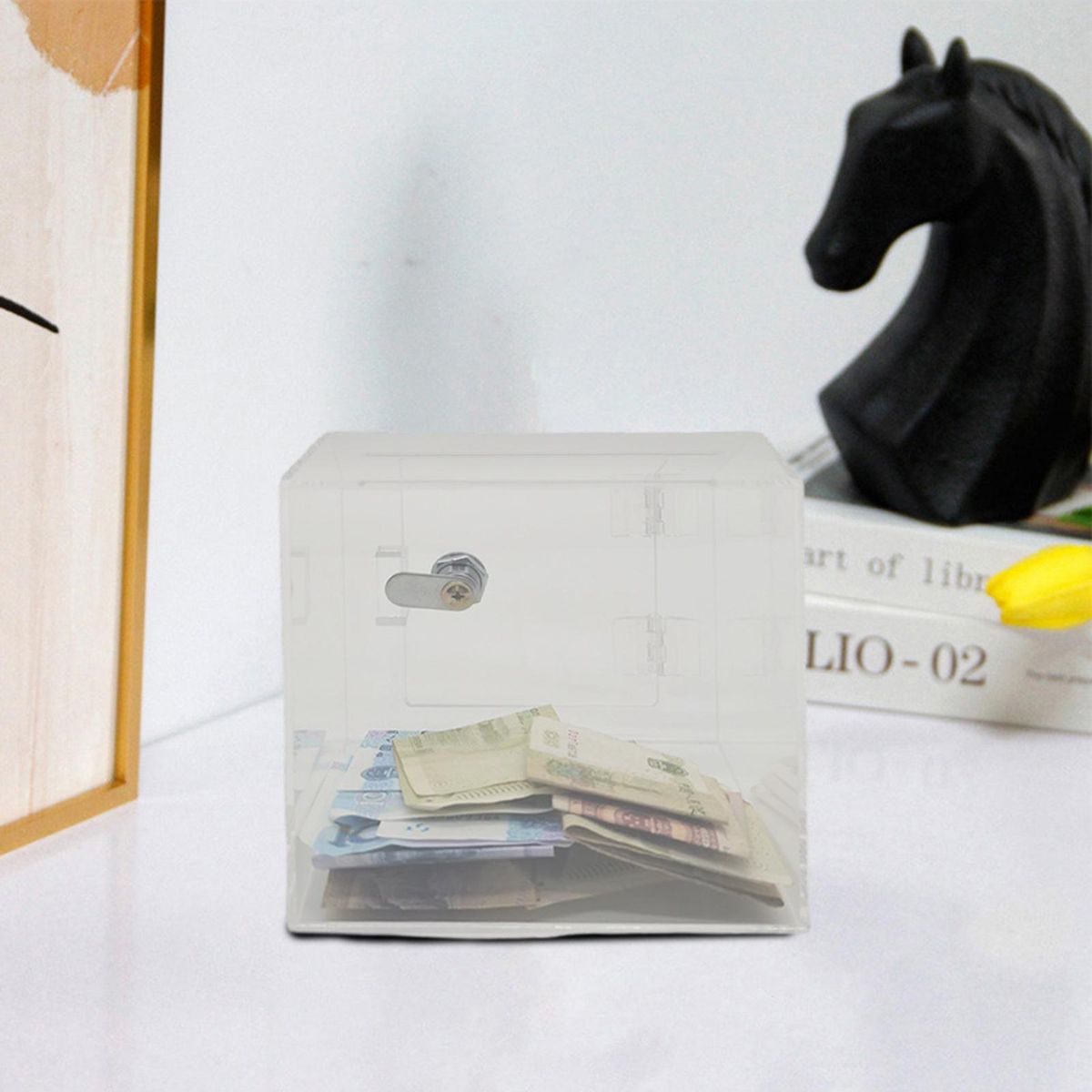 Vote Storage Box Secure Savings Transparent Acrylic Money Box for Kids Clear
