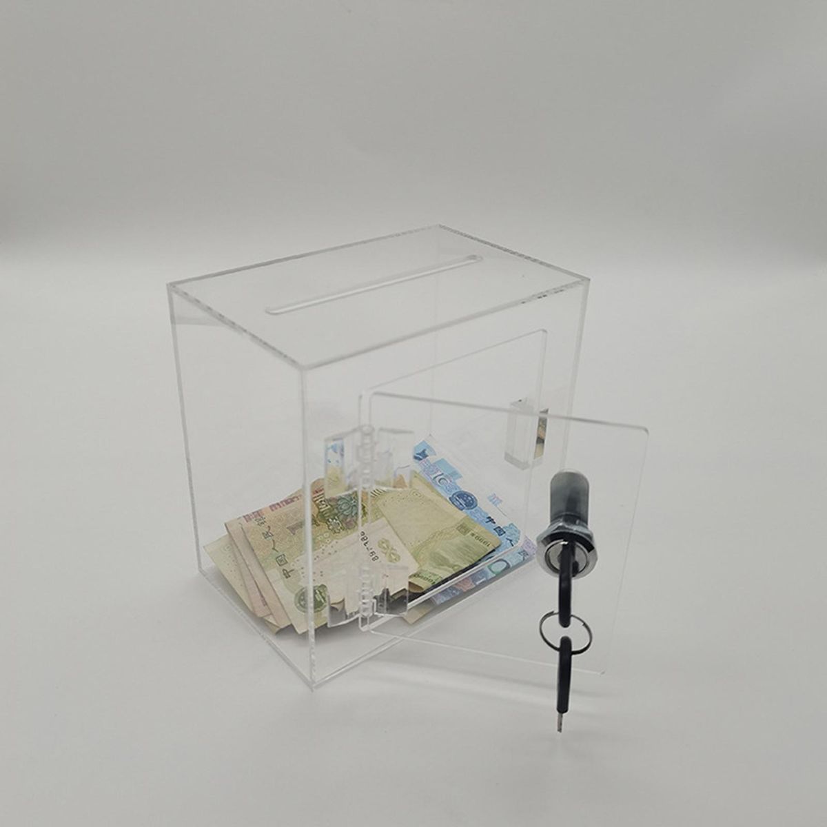 Vote Storage Box Secure Savings Transparent Acrylic Money Box for Kids Clear