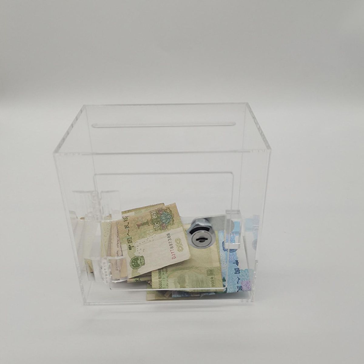 Vote Storage Box Secure Savings Transparent Acrylic Money Box for Kids Clear