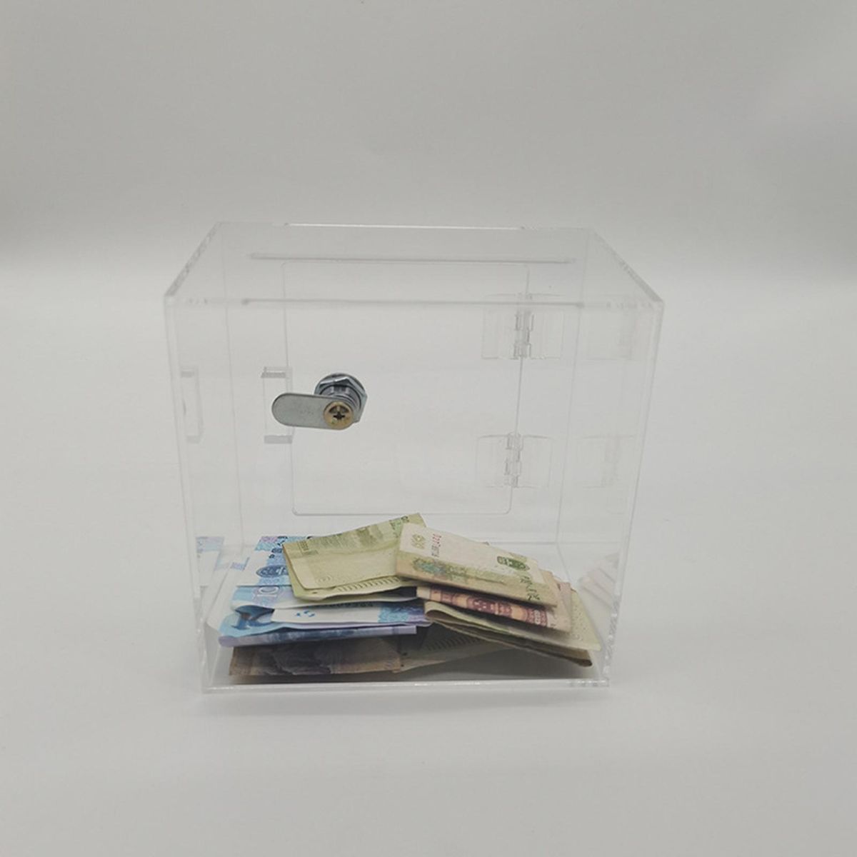 Vote Storage Box Secure Savings Transparent Acrylic Money Box for Kids Clear