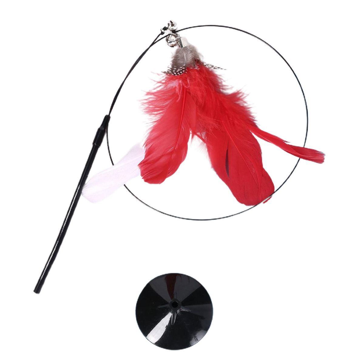 Cat Teaser Toy Cats Feather Teaser Rod Toy Red