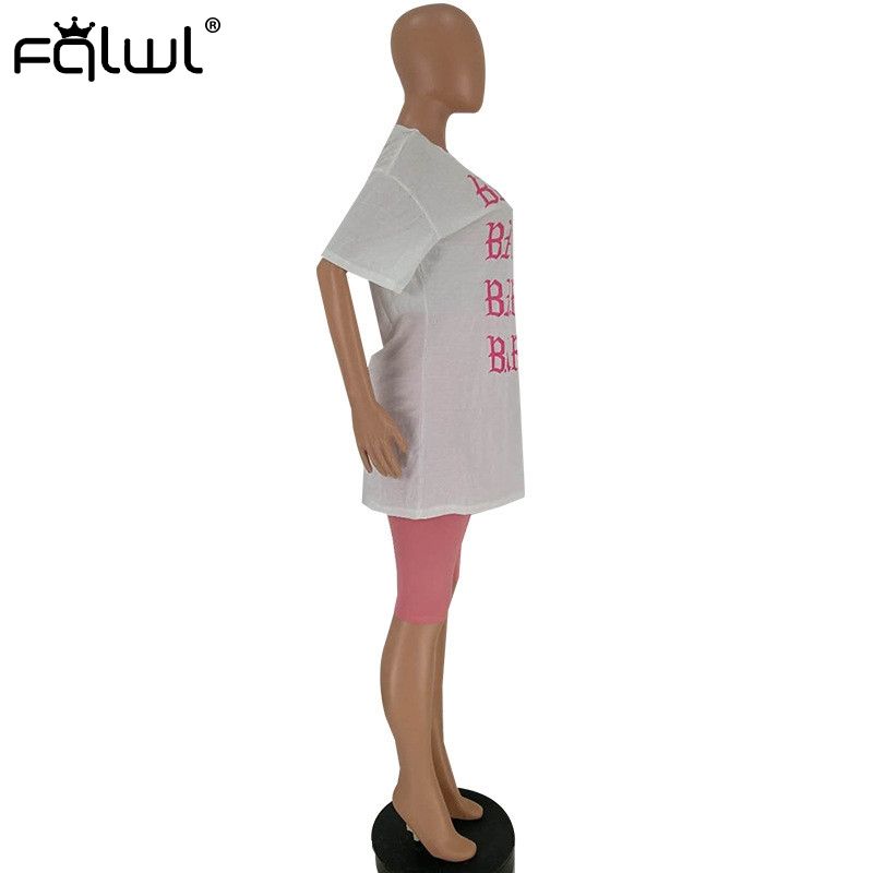 FQLWL Casual 2 Piece Set Women Suits Outfits Oversized T Shirt And Biker Shorts Set Ladies Tracksuit Female Summer Matching Sets（#Green）