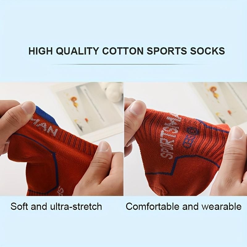6pairs Men's Comfy Striped Low Cut Athletic Ankle Socks
