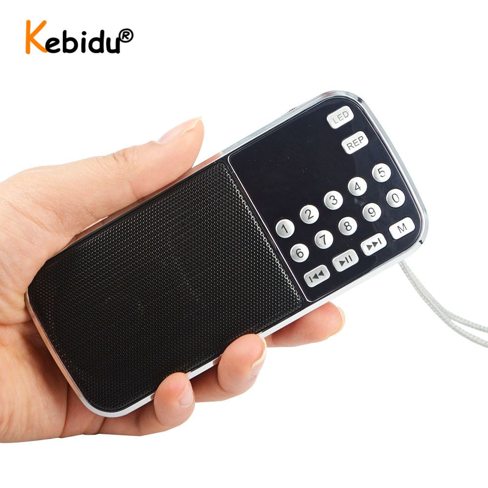 L-088 Hi-Fi Mini Speaker MP3 Audio Player Flashlight Amplifier Support FM Radio Micro SD TF Card Portable Speaker Blue