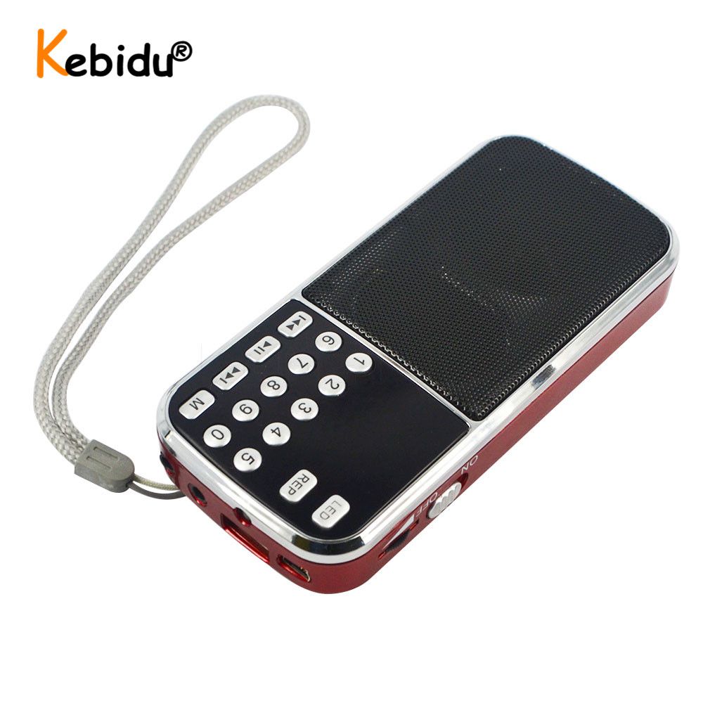 L-088 Hi-Fi Mini Speaker MP3 Audio Player Flashlight Amplifier Support FM Radio Micro SD TF Card Portable Speaker Blue