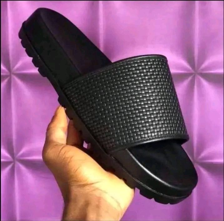 Mens Basket Leather Cover Pam Slippers