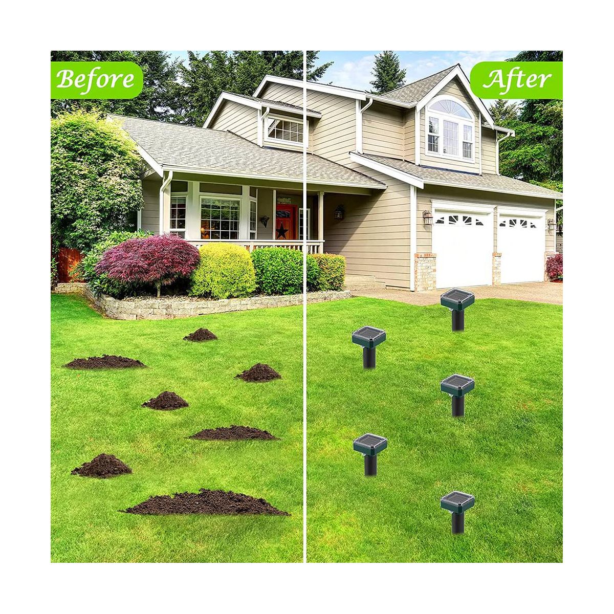 8 Pack Solar Powered Snake Repellent for OutdoorsUltrasonic Snake RepellentSolar Snake Repellent for Outdoors