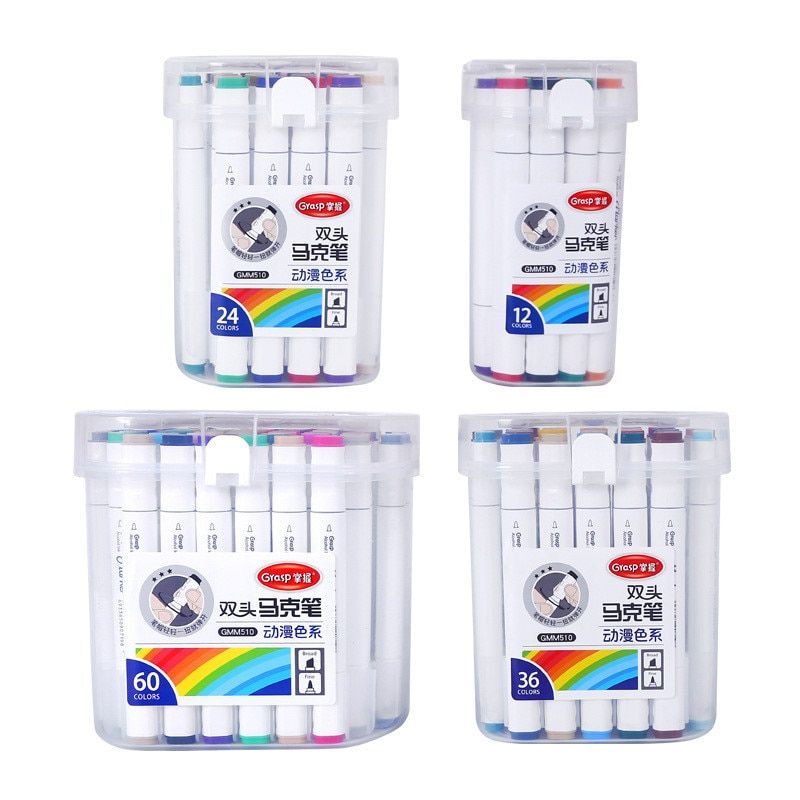 Exquisite Color Alcohol-based Art Marker With Box 12 24 36