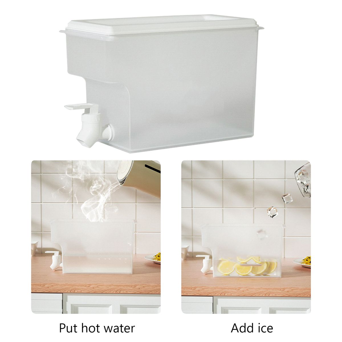 Cold Kettle Water Container Beverage Dispenser With Faucet
