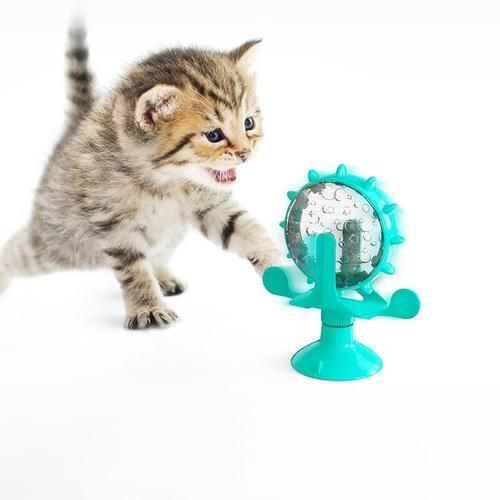 Cat interactive toy windmill cats Food leaker products for pet play structure tower suction cup feeder funny smart toy for dog