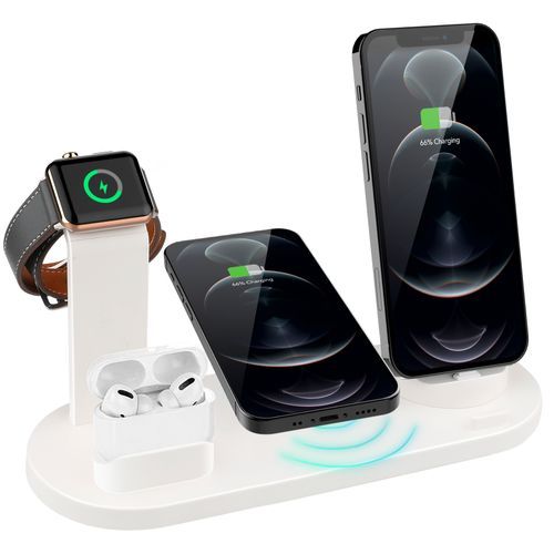 (L07W)15W Wireless Charger Stand Dock  4 In 1 For Apple Watch 6 5 4 IPhone 12 11 X XS MaxXR 8 Airpods Pro Qi Fast L07 GRE