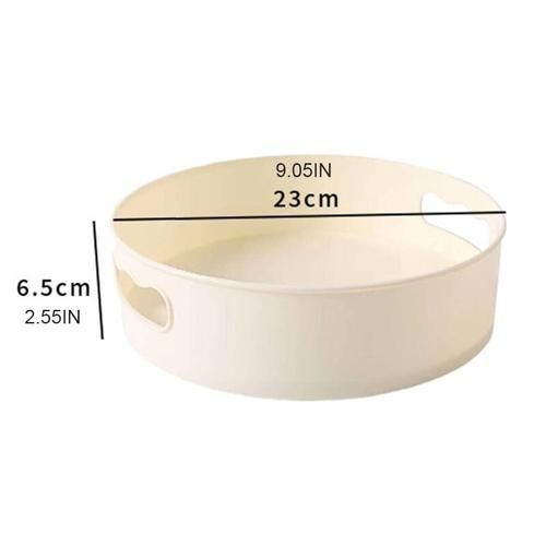 Multifunctional Lightweight Kitchen Organizer Tray, Spice Rack Kitchen Shelf Turntable Tray, White