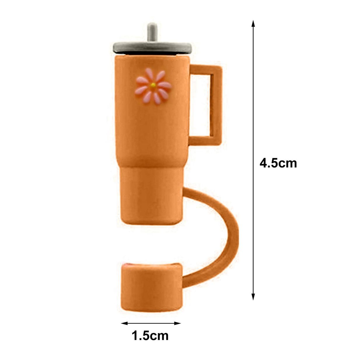 4Pcs Straw Topper Kids Themed Party Straw Cover Orange