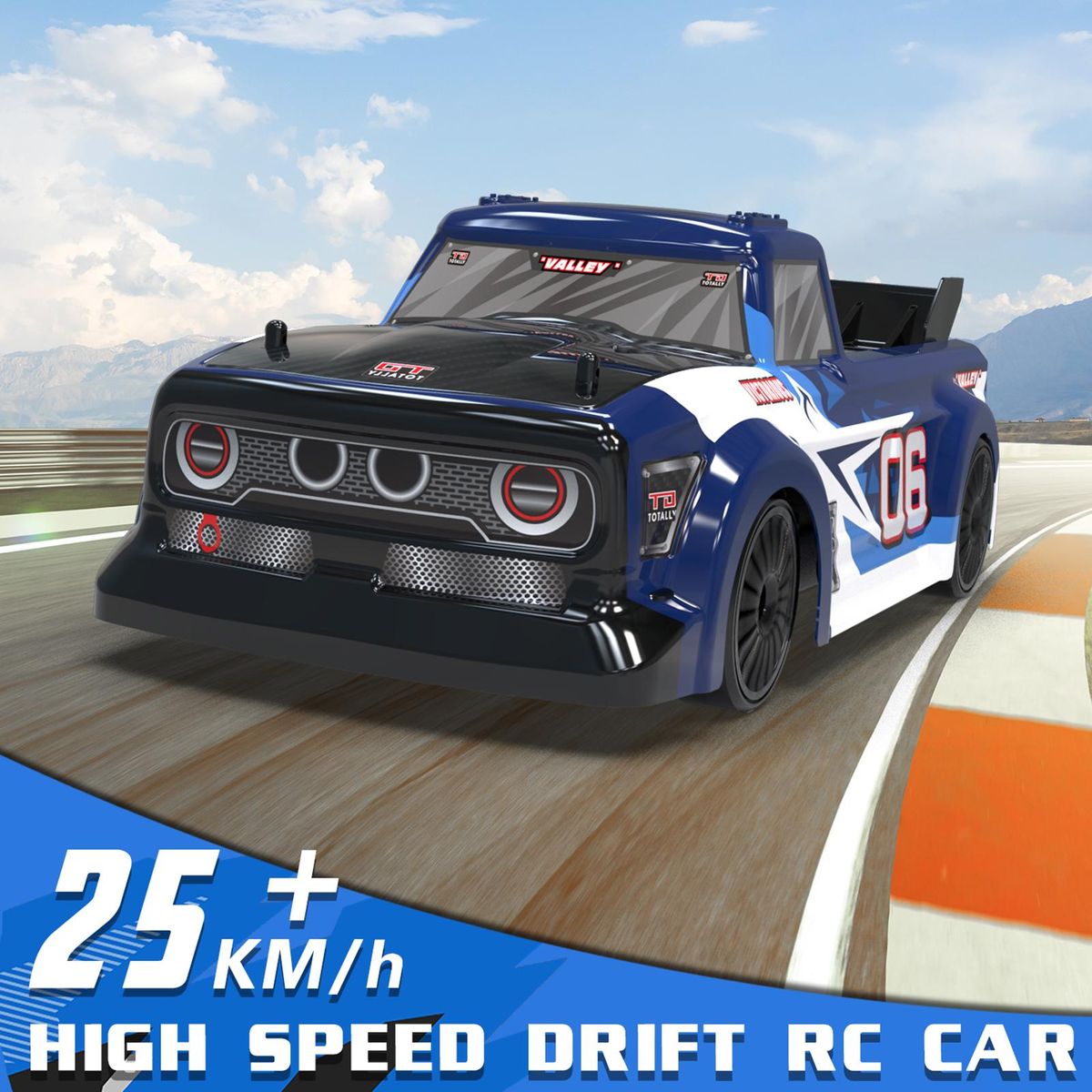 RC Drift Car 1/14 RC Car 2.4GHz 4WD 25km/h RC Race Car High Speed Kids Gift RTR with 2 Battery
