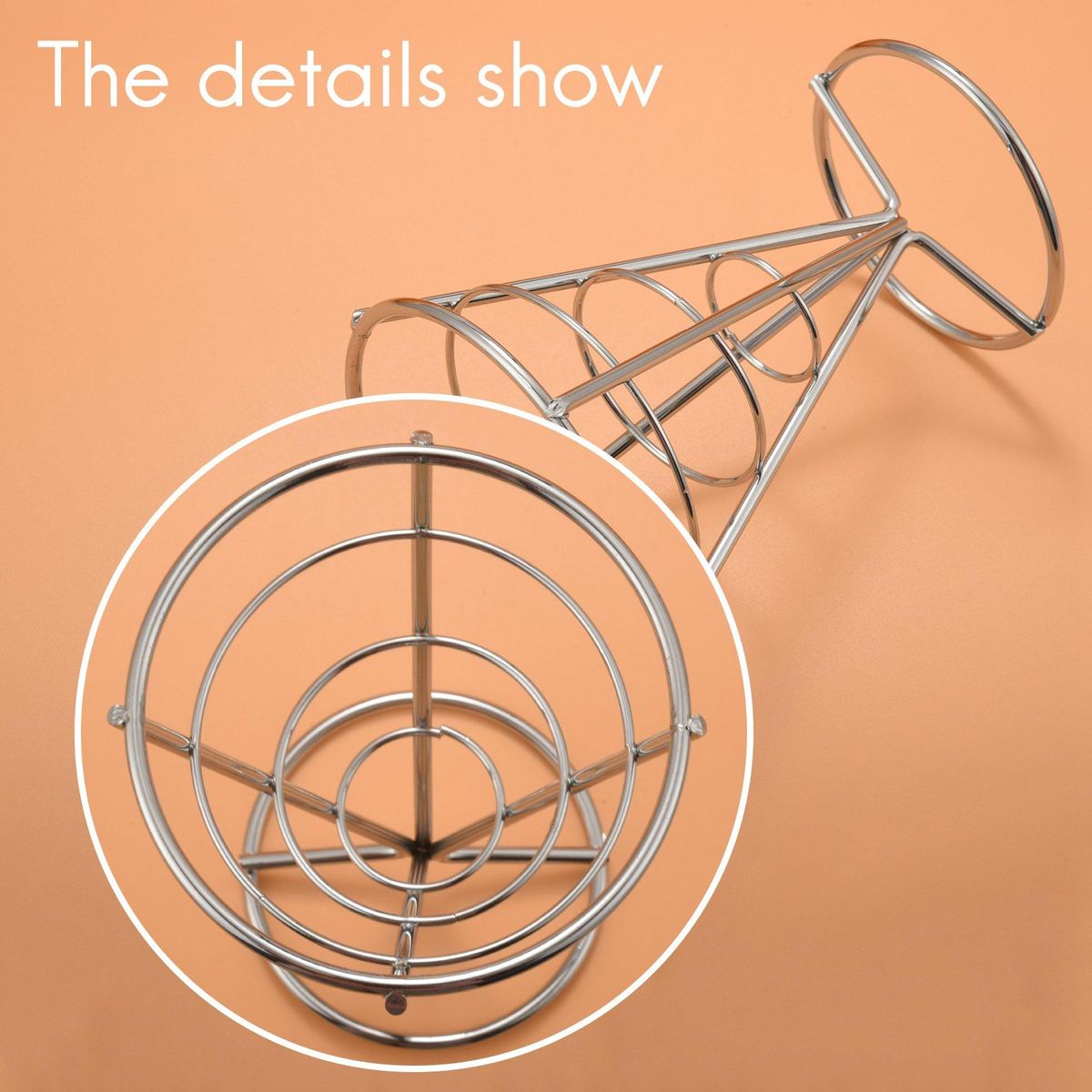 4 Pcs French Fries Stand Cone Basket Fry Holder with Dip Dishe Cone Snack Fried Chicken Display Rack Food Shelves Bowl
