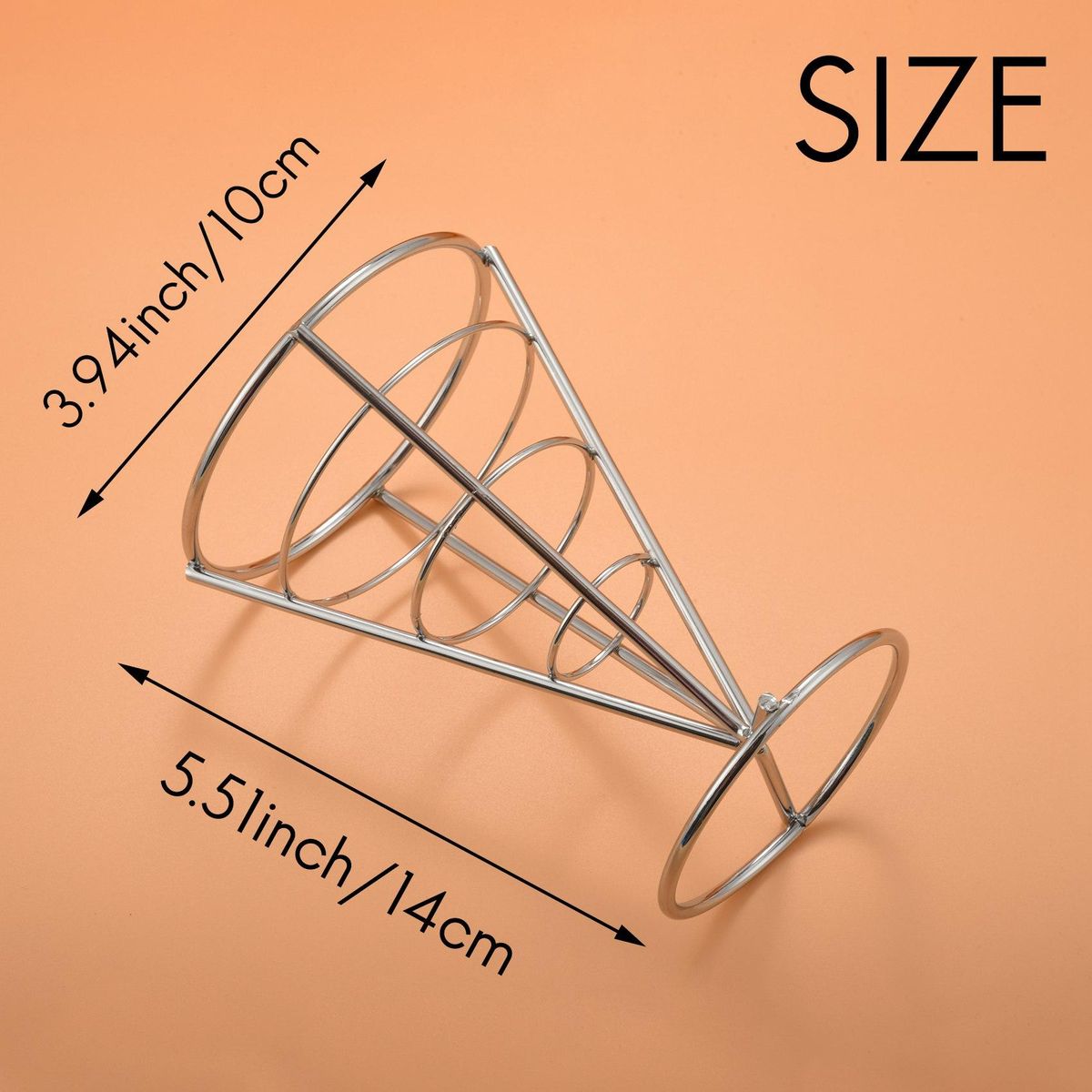 4 Pcs French Fries Stand Cone Basket Fry Holder with Dip Dishe Cone Snack Fried Chicken Display Rack Food Shelves Bowl